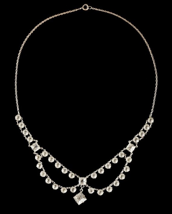 Gold Filled Art Deco Paste Bib Necklace