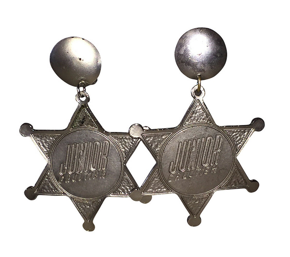 Jean Paul Gaultier Sheriff Star Badge Dangle Earring - Etsy