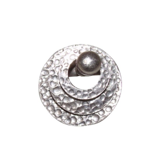 Mexican Sterling Hammered Disc Charm Cocktail Ring