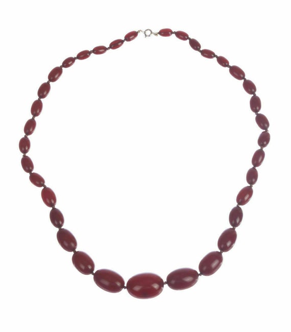 Victorian Graduated Cherry Amber Necklace