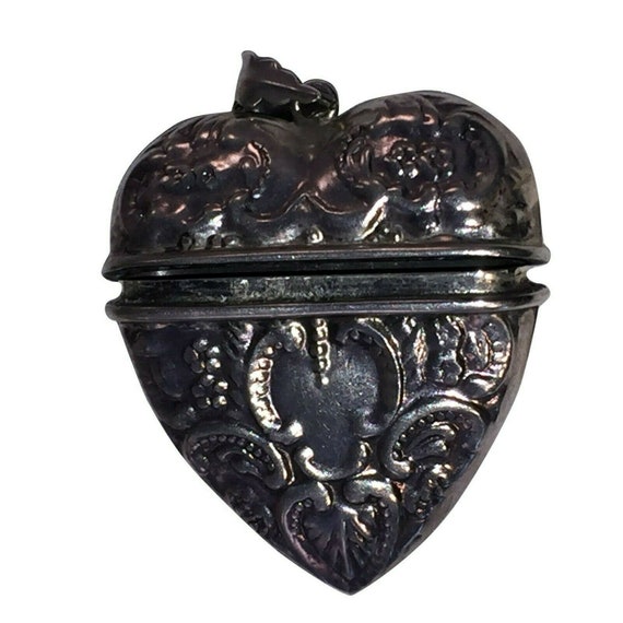 Victorian Sterling Silver Ornate Heart Locket