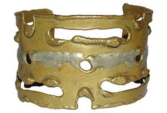 Brutalist Brass Cutout Cuff