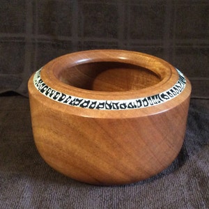 African Mahogany Bowl with Polymer inlay