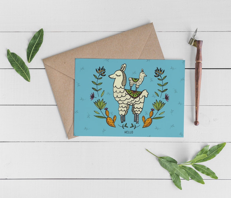 Llama Greetings Note Cards Boxed Set
