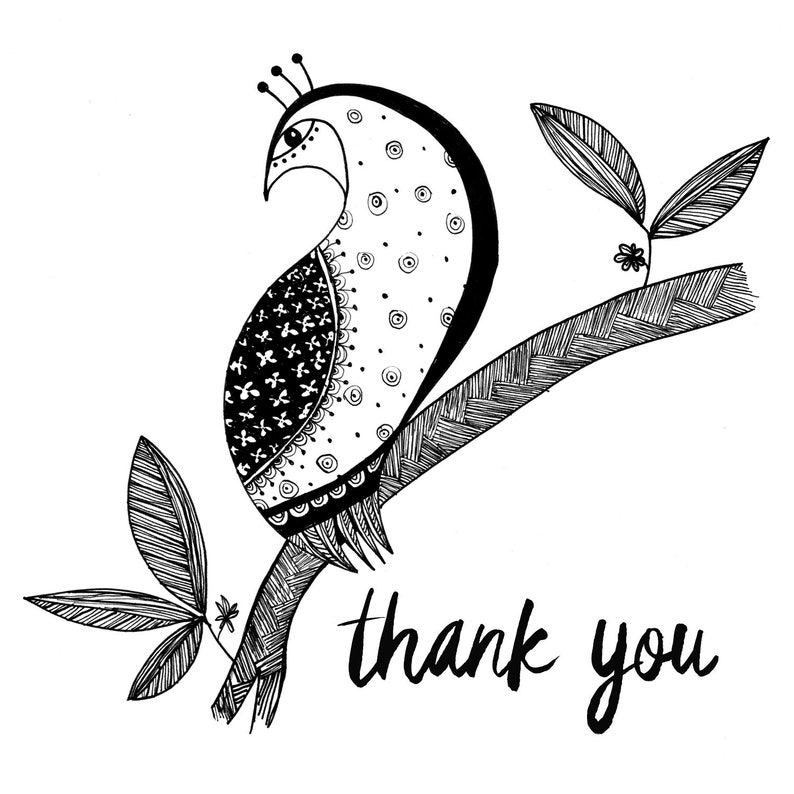 Greeting Card Bird Thank You Card