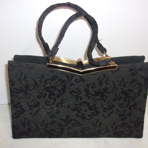 Vintage Crown Lewis bolso de noche negro