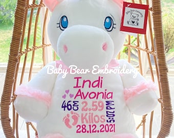 personalised teddy bear, unicorn