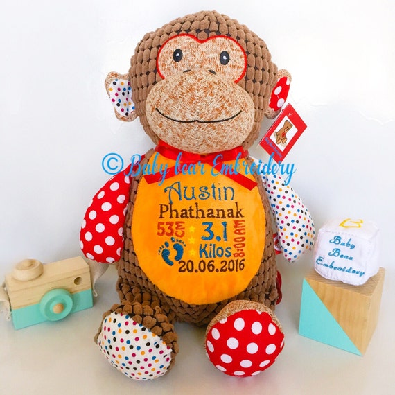 personalised monkey teddy