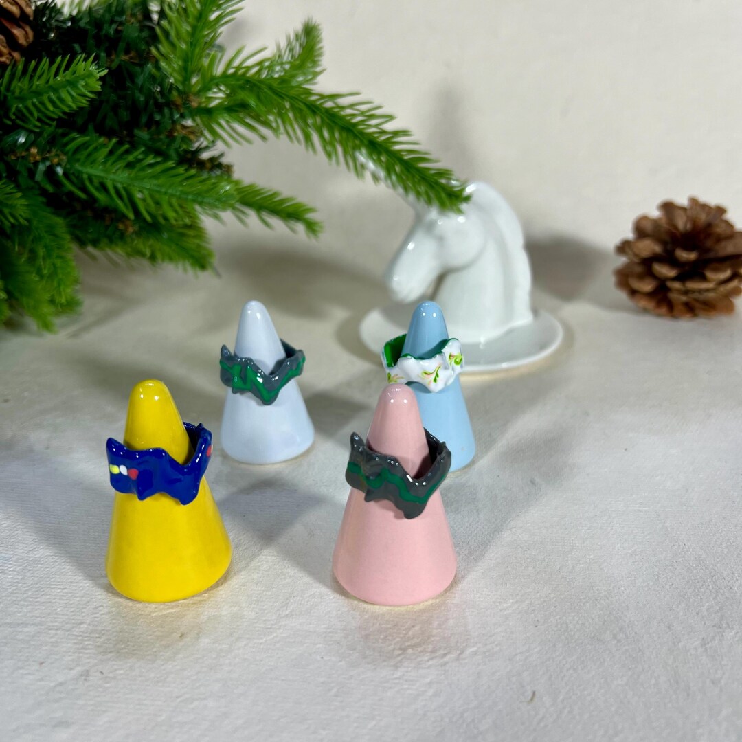 Whimsical Enamel Ripple Rings – Colorful Retro Y2K Jewelry - Etsy