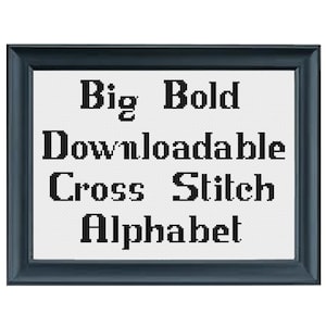 16 Stitch Tall Easy Big Bold Alphabet Cross Stitch Pattern PDF Download