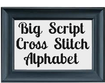 35 Stitch Tall Big Script Alphabet Cross Stitch Pattern PDF Download