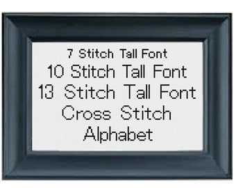 7 or 10 or 13 Stitch Tall Easy Basic Alphabet Cross Stitch Pattern PDF Download