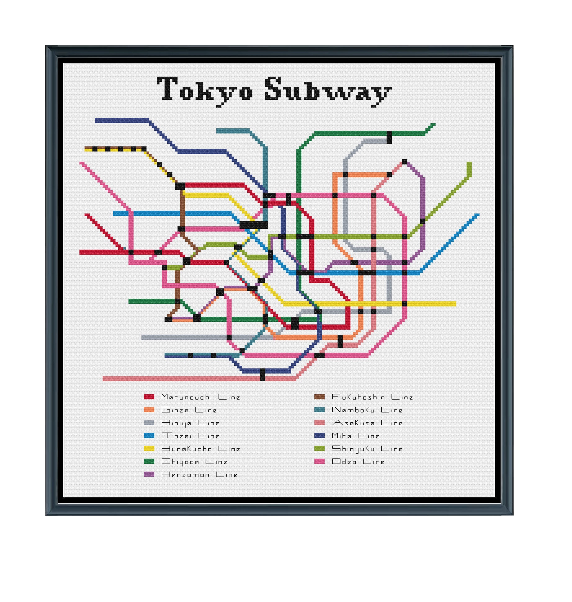 Tokyo Japan Subway Map Modern Cross Stitch Pattern Pdf Etsy Tokyo Japan Subway Map Modern Cross Stitch Pattern Pdf Etsy