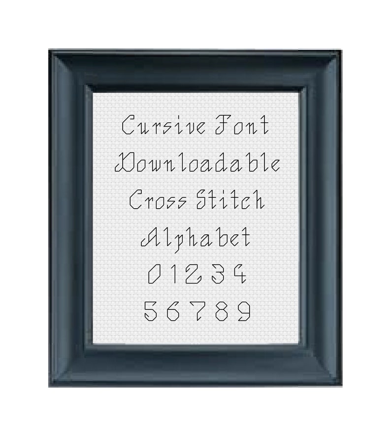 5 Stitch Tall Cursive Backstitch Alphabet & Numbers Cross Etsy