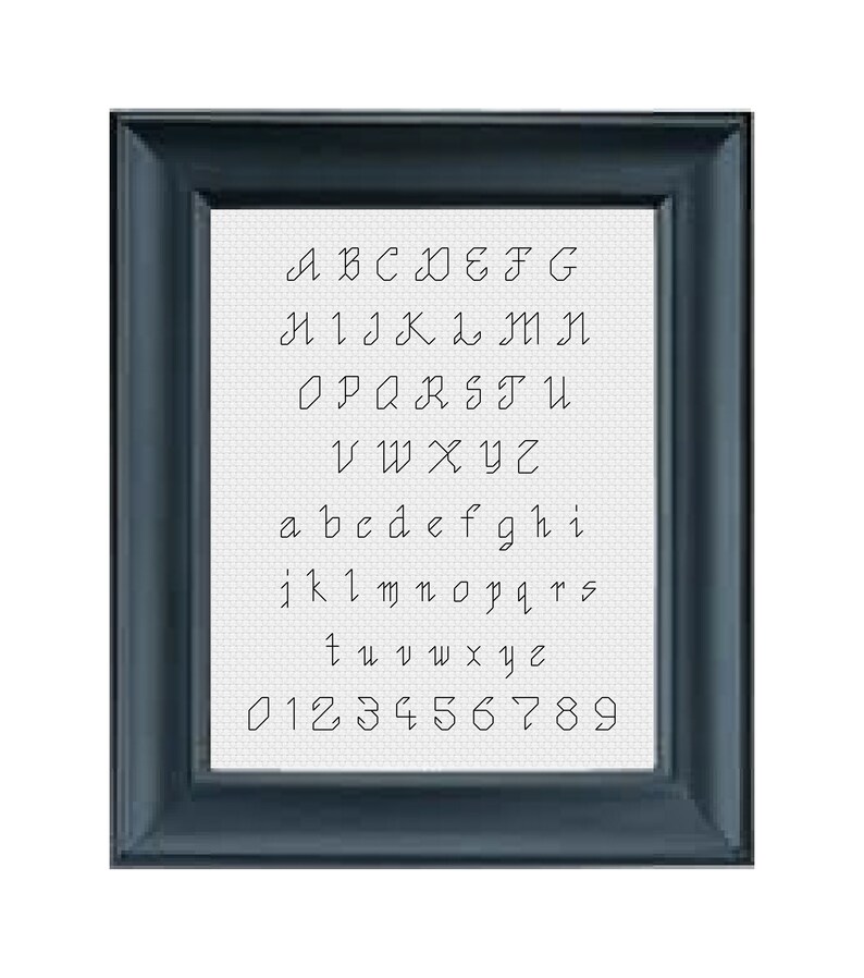 5 Stitch Tall Cursive Backstitch Alphabet & Numbers Cross Etsy