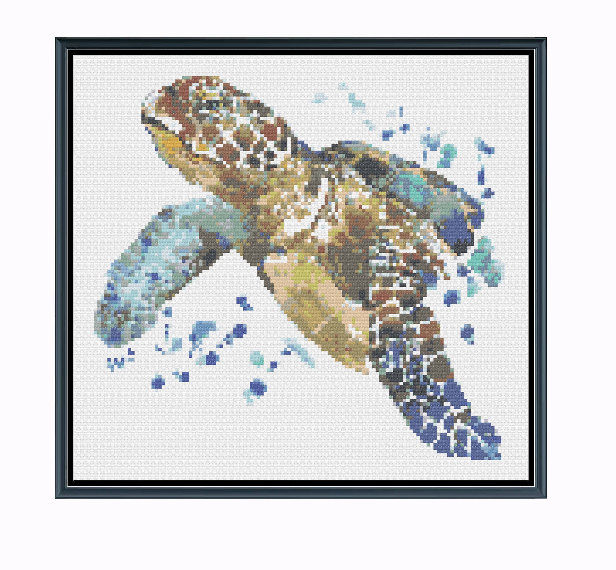 Watercolor Sea Turtle Cross Stitch Pattern Etsy