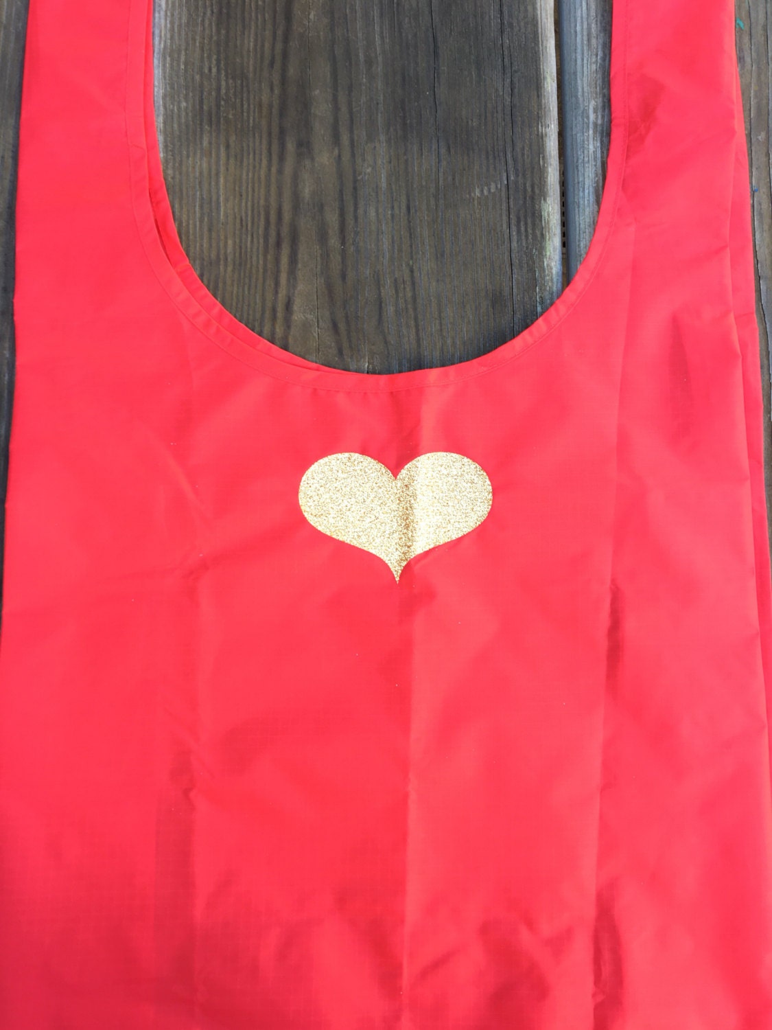 Heart Baggu Bag | Glitter Heart Tote | Red Shopping Bag