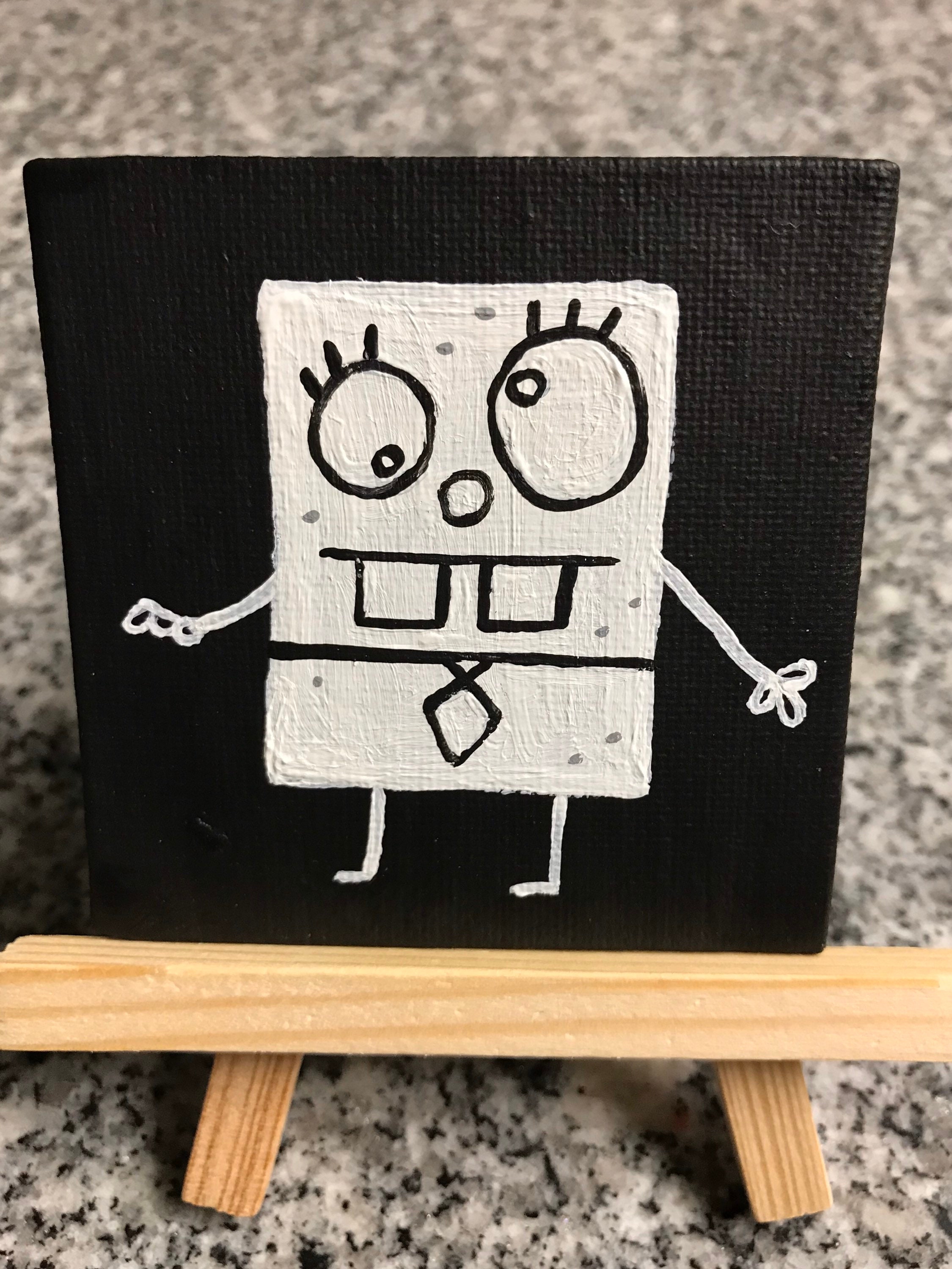 DoodleBob Spongebob mini painting Etsy