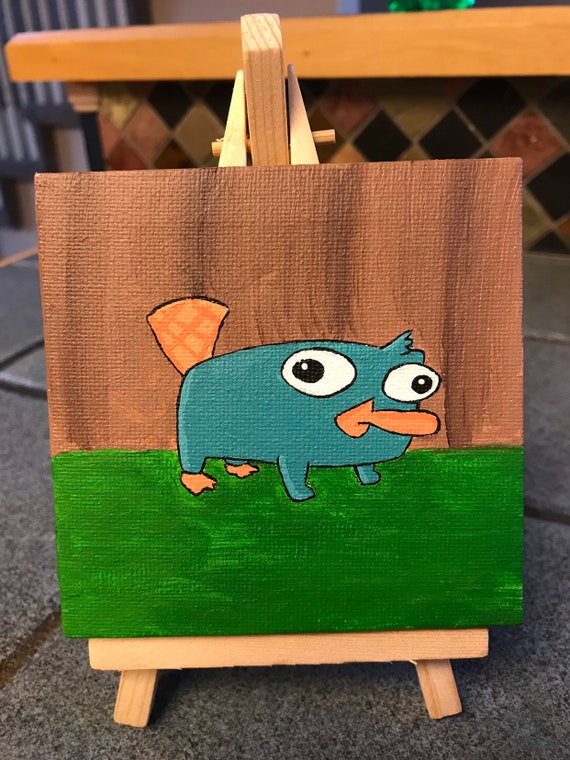Baby Perry The Platypus Phineas And Ferb Painting On Canvas Etsy