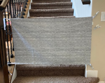 Cloth Baby Barrier With Snaps Fabric Pet Gate Custom Fabric Gate Handmade Stair Guard Cloth Pet Gate Fabric Baby Barrier Etsy Canada