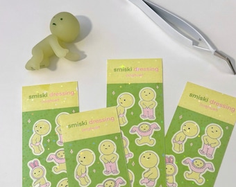 Smiski Dressing Series Holographic Vinyl Sticker Sheet - Planner Stationary  - Etsy