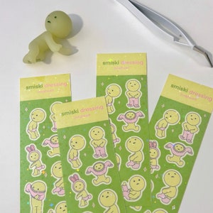 smiski dressing series holographic vinyl sticker sheet - planner stationary