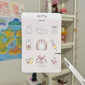 bunny rabbit sticker sheet - for bullet journal, bujo, planner, scrapbooking