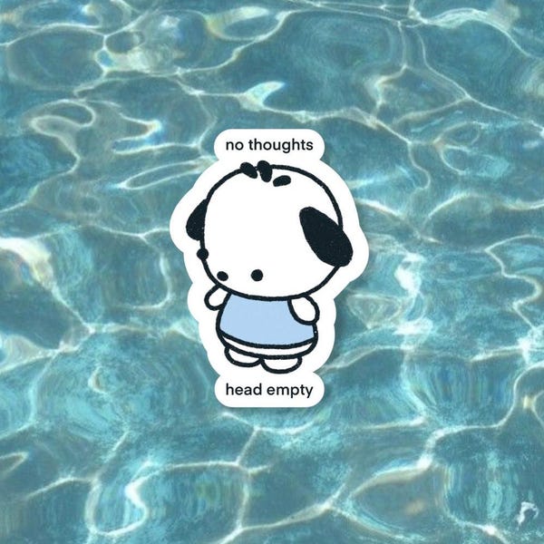 pochacco beagle snoopy dog no thoughts head empty water resistant vinyl sticker