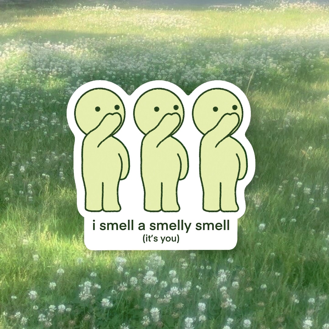 Smell Line Sticker Smiski Water Resistant Vinyl Sticker - Toilet Series - I Smell a Smelly ...