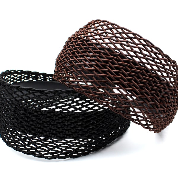 Wide Brown Black Thick Mesh Net Fabric Small Teeth Plastic No Slip Headband Everyday Hairband Headpiece Hair Accessories for Women Girls New