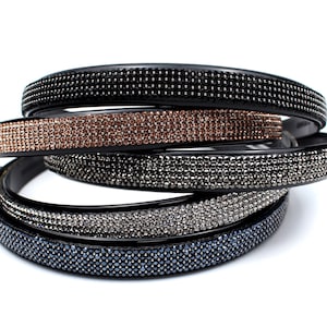 Delicadas faixas de cabeça brilhantes com strass de cristal para mulheres, pequenos dentes, faixa de cabelo de plástico, acessórios de cabelo feitos à mão, ideia de presente para ela, novo