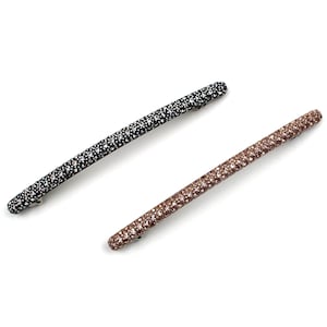 超薄型ロングヘアバレッタ キラキラ輝くスワロフスキークリスタルラインストーンビーズヘアクリップ ABSプラスチックヘアピン エレガントな女性用ヘアアクセサリー