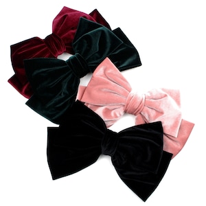 Jumbo Glossy Velvet Ribbon Hair Bows Barrette Ponytail Holder Hair Clip Extra Large Bow Hair Accessories for Women Girls Gifts for Mom Her
