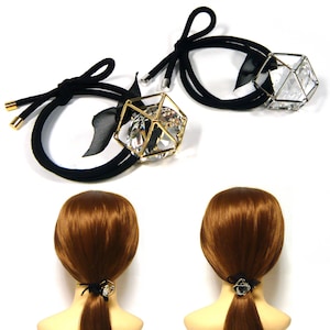 Große große klar Kristall Silber Gold Metall Käfig Chiffon Band Schleife Abschleppreihen Doppel elastische Negarten Halter Haar Krawatte Band Seil Frauen Zubehör