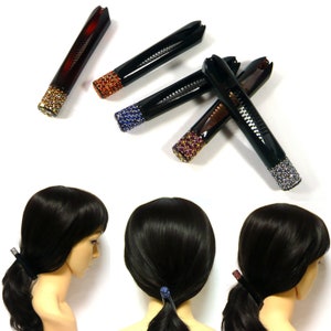 ユニークなクリスタルラインストーントップキャップロングセルロースアセテート歯ヘアコームバナナクリップクロウポニーテールホルダーレディースエレガントファッションアクセサリー