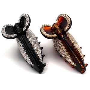 Gorgeous Glitter Crystal Rhinestones Hair Jewelry Big Large Brown Black Plastic Hair Claw Clip Jaw Clamp Hair Accessories for Women Gifts
