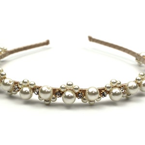 White Pearl Headband for Wedding Hair Accessories for Women Bridal Headpiece Bridesmaid Gifts Cheap Ideas