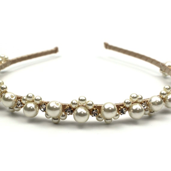 White Pearl Headband for Wedding Hair Accessories for Women  display picture 1