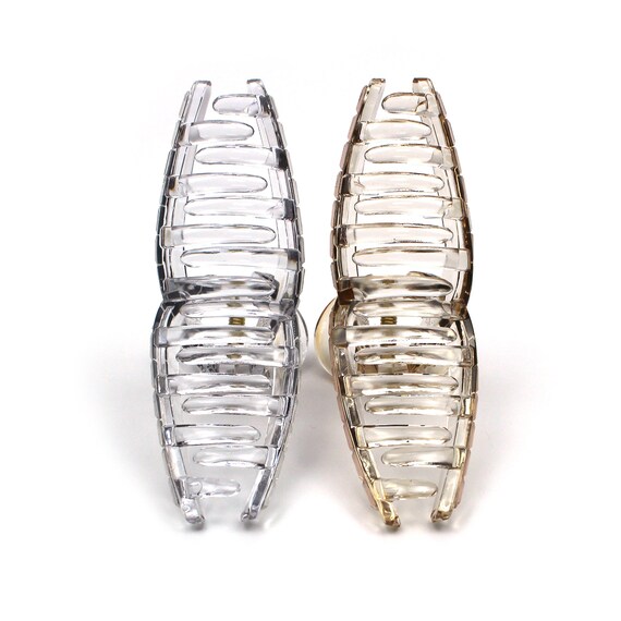 ☆ glass accessory ☆ hair accessory Large Transparent Clear Acrylic Curved Twist Claw Hair Clip