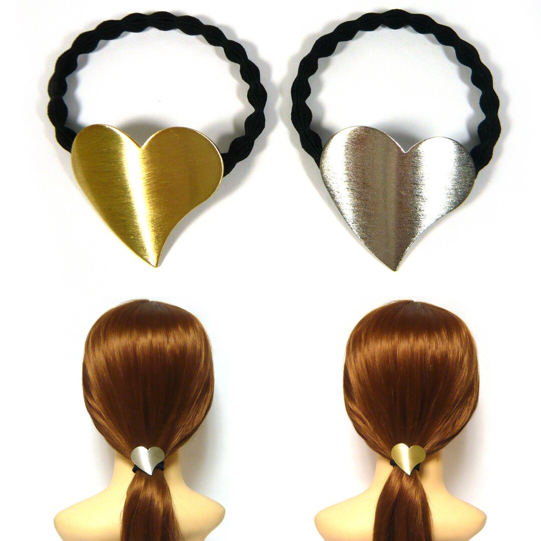 Abstract Gold Wave Hair Tie – Sculpted Metallic Elastic Band JLTS0516