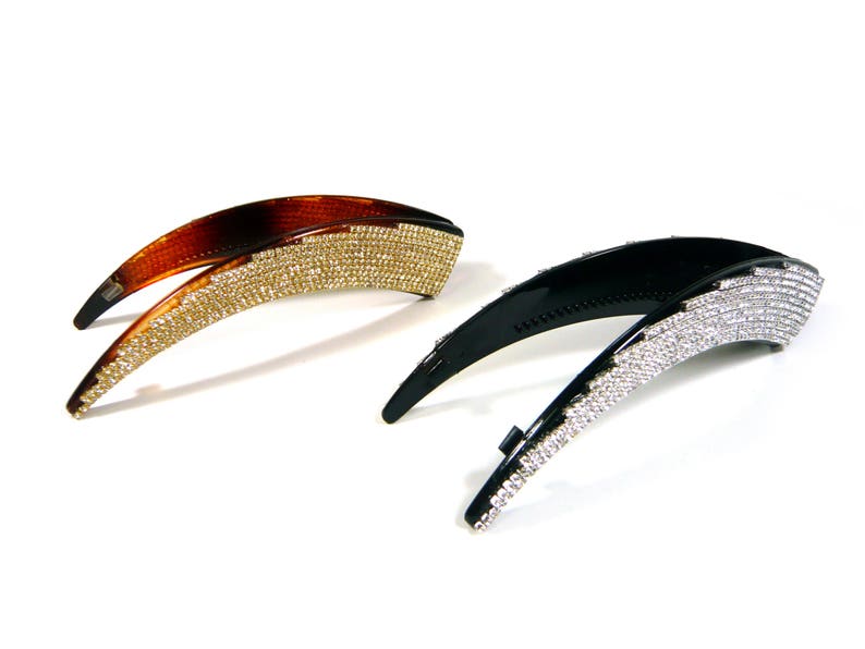 Sparkle Crystal Rhinestone Hair Jewelry Large Banana Hair Clip Etsy