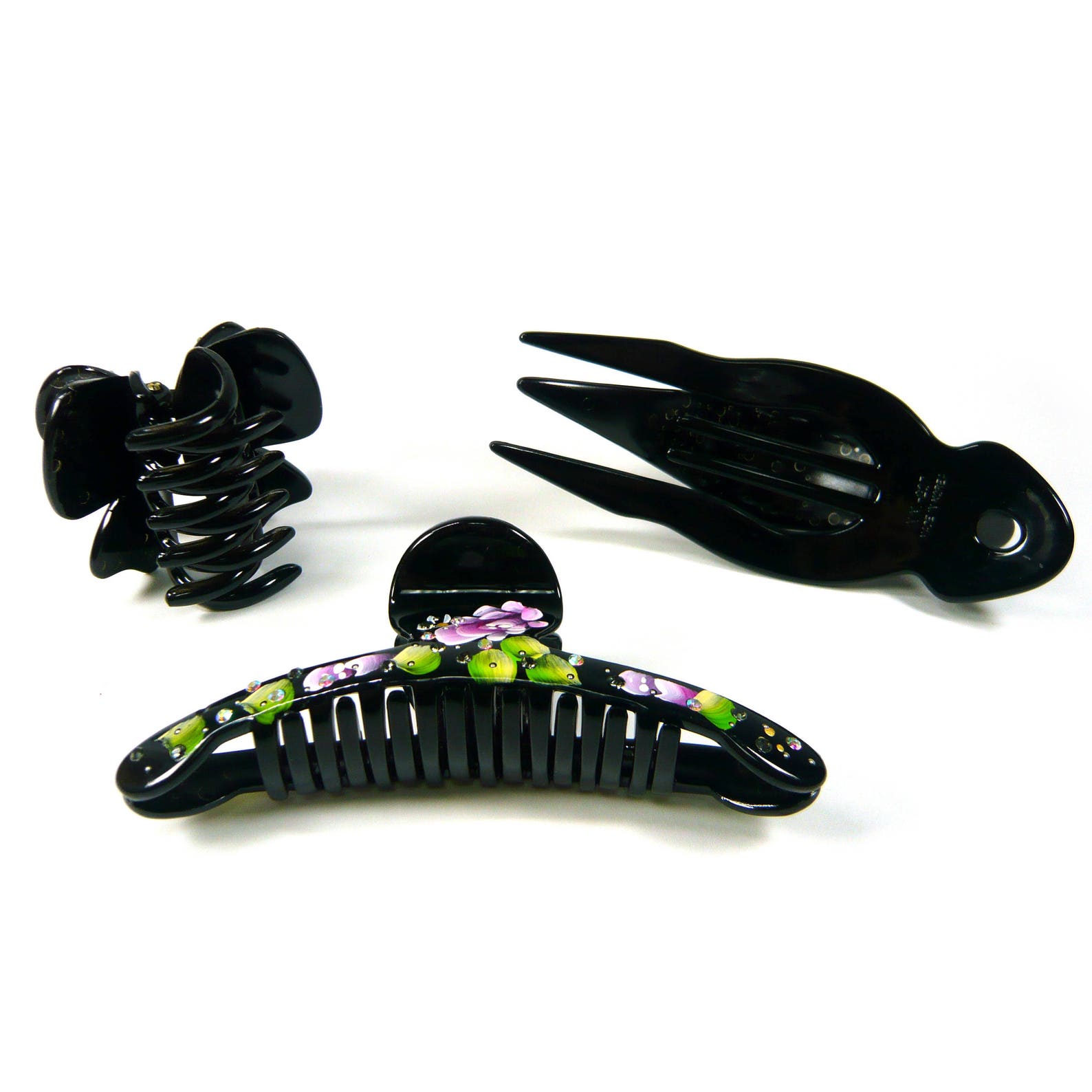Large Long Black Plastic Hair Claw Clamp Jaw Clip Grip Etsy