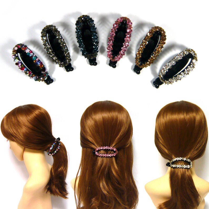 Sparkly Crystal Rhinestone Beaded Plastic Ponytail Holder Etsy