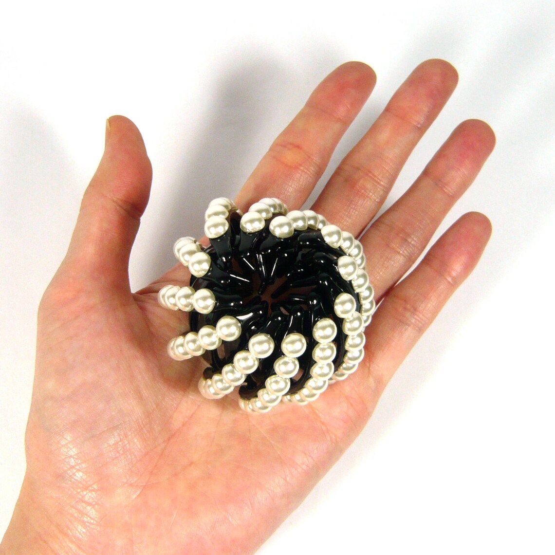 2PCS White Faux Pearl Decorative Black Plastic Expanding Ball Etsy