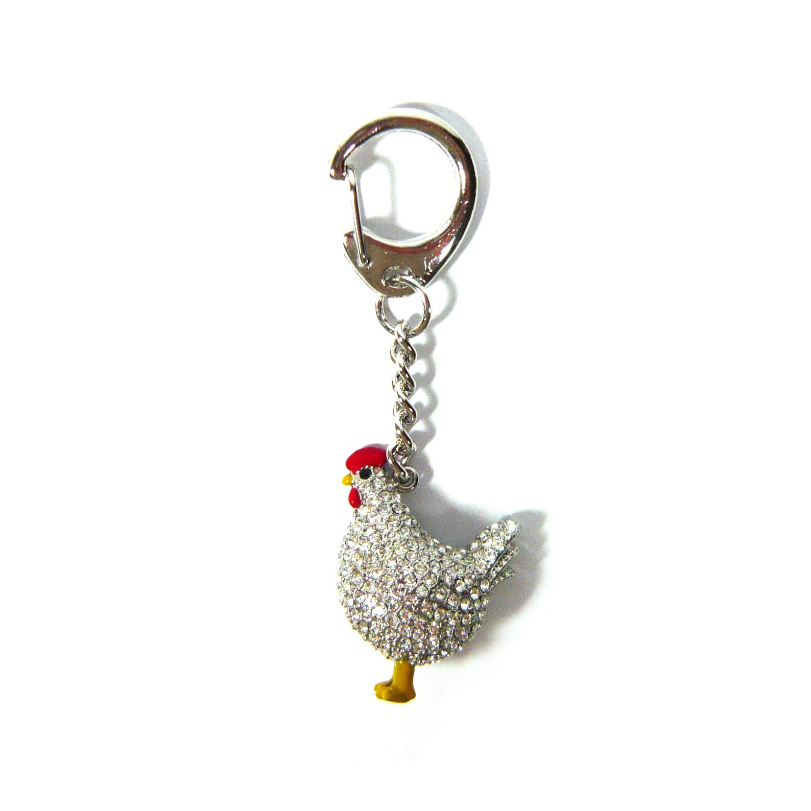 Bling Crystal Rhinestone Decor Small Silver Metal Hen Rooster Etsy