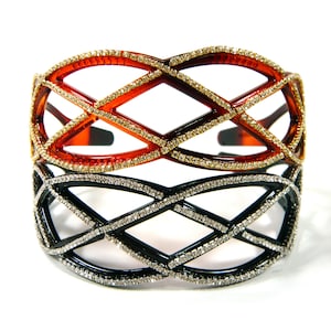 Klassische zarten Stil Kristall Strass Haarschmuck breit braun schwarz Kunststoff Zähne Stirnband Kopfschmuck Haarband Mode Frauen Alice Band