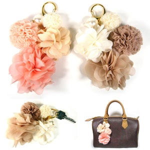 Baumeln Reich Stoff Blume Floral Perle Schlüsselanhänger Kette Halter Handtasche Geldbörse Charme Frauen Dame Mädchen Schöne Einzigartige Mode-Accessoire Neu