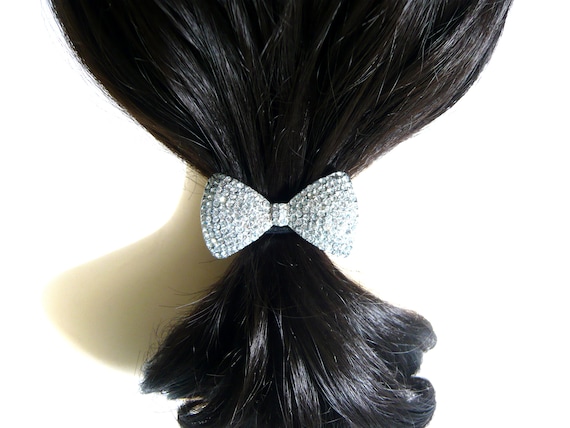 Sparkly Crystal Rhinestone Silver Gold Bow Knot Black  display picture 2