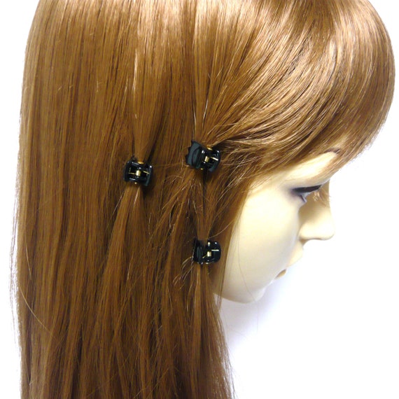 A Set of 10PCS Super Small Mini Brown Black Plastic Hair  display picture 2