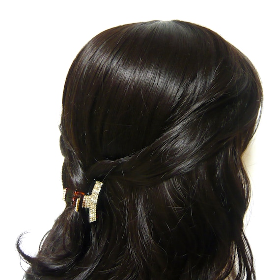 Sparkling Black‎ Rhinestone Hair Claw Clip Women\'s Fashion Accessory Sparkling Large Silver Gray Black Crystal Rhinestone Square  main image 4